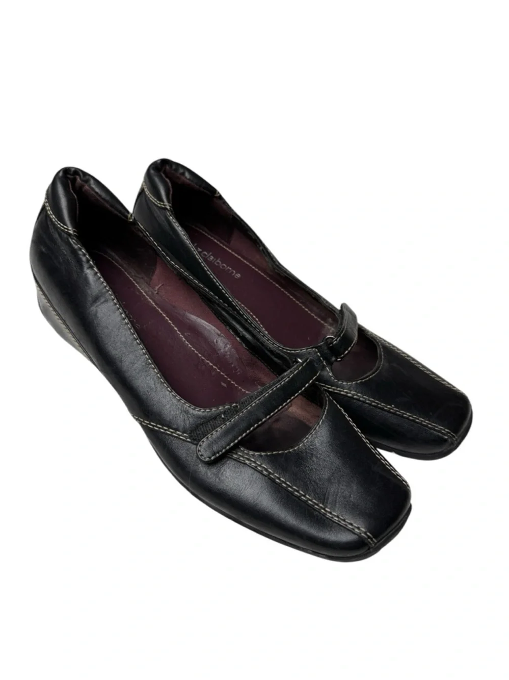 VTG Liz Claiborne Andy Black Leather Women's Loafer Shoes SZ 8.5 Slip On Preppy